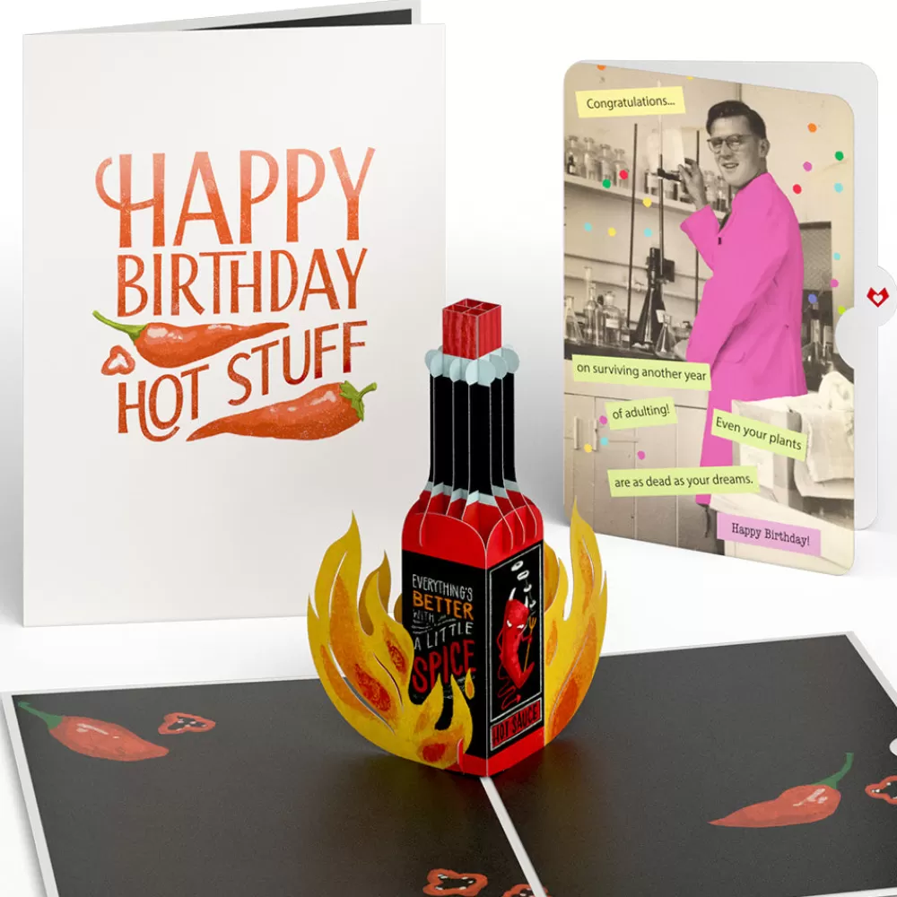 Lovepop Birthday | Happy Birthday Hot Stuff Pop-Up Card and Sentiment Set