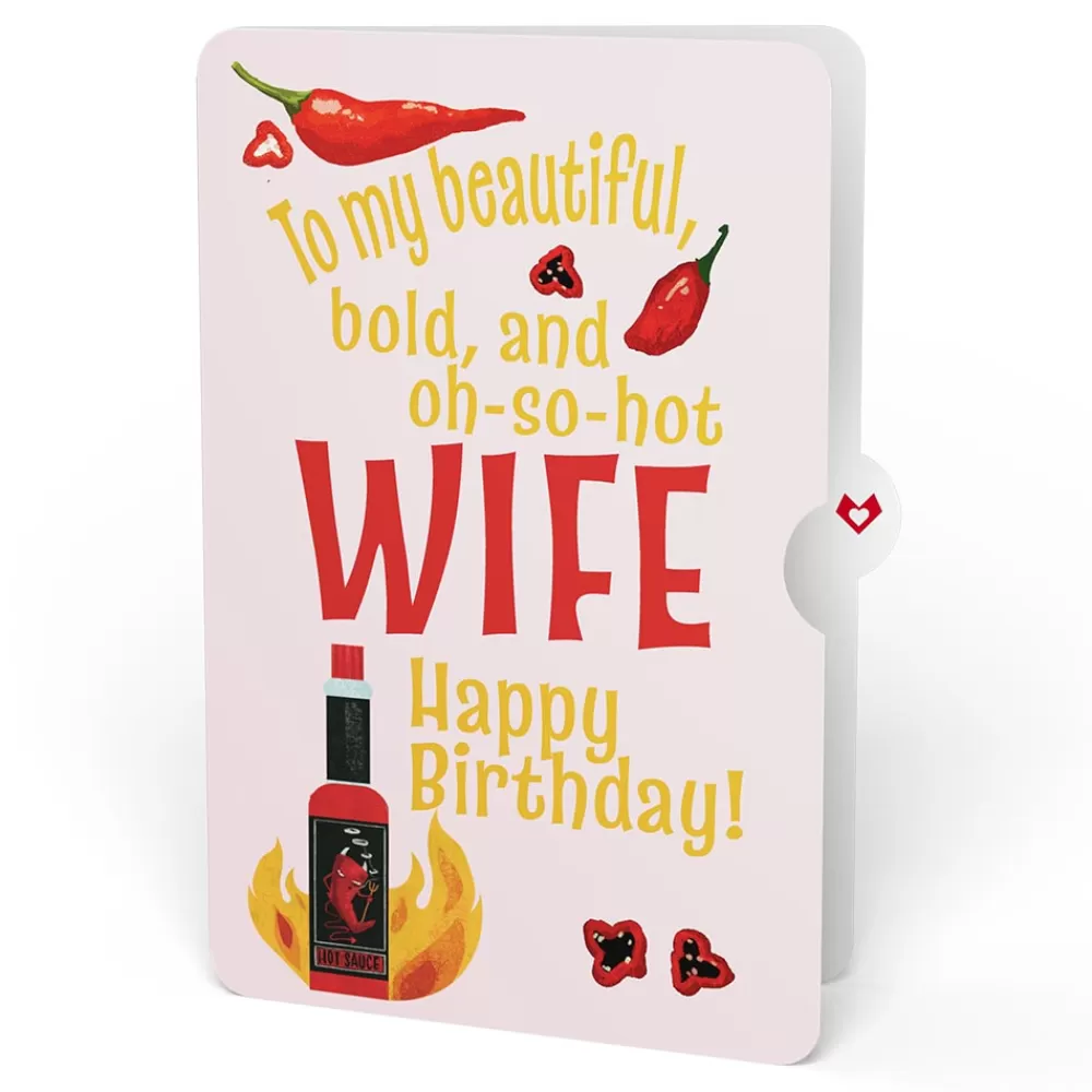 Lovepop Birthday | Her | Happy Birthday Hot Stuff Pop-Up Card and Sentiment Set for Wife