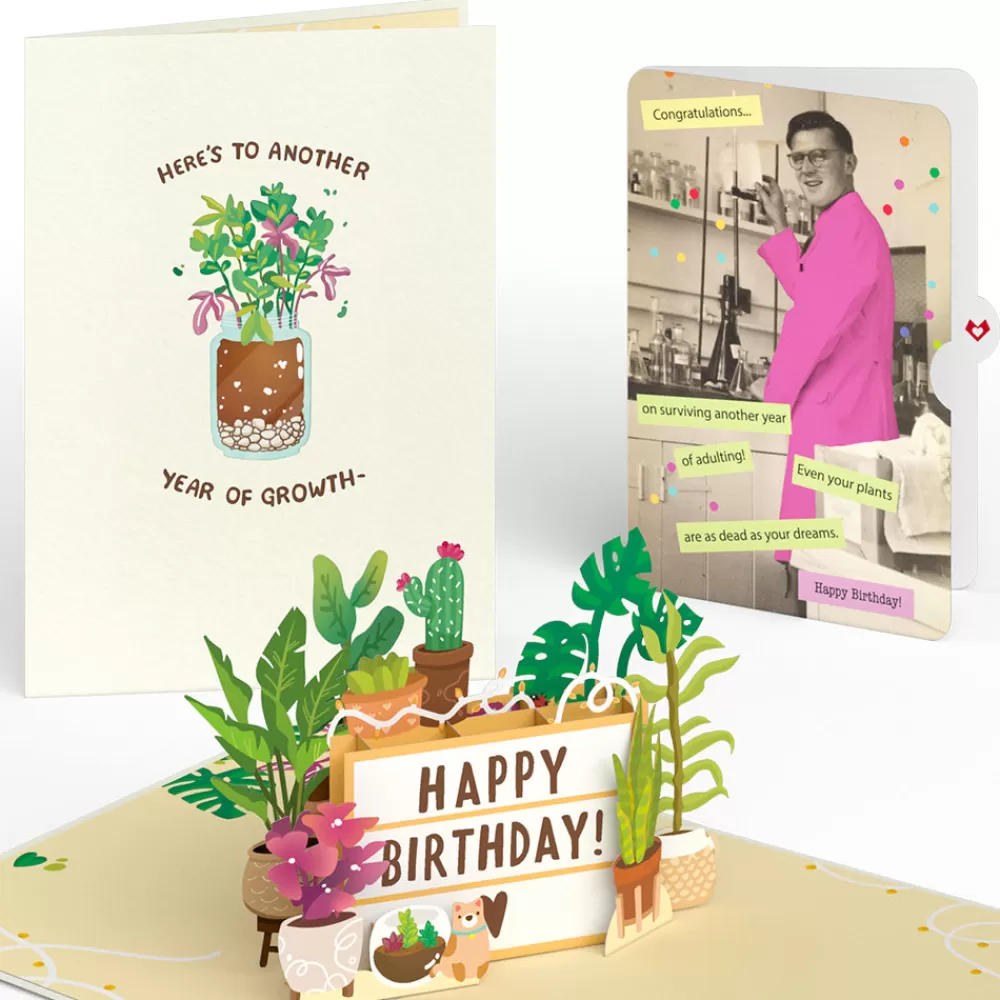 Lovepop Birthday | Happy Birthday Plants Pop-Up Card and Sentiment Set