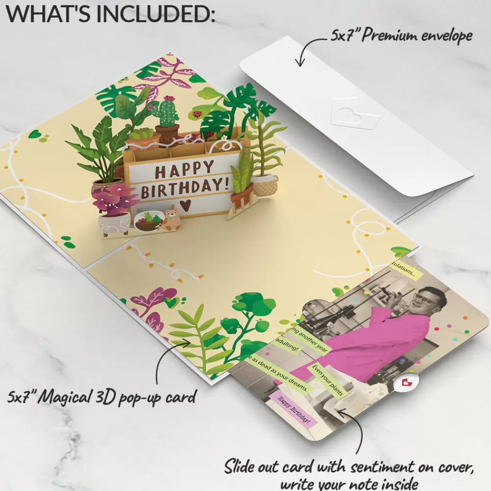 Lovepop Birthday | Happy Birthday Plants Pop-Up Card and Sentiment Set