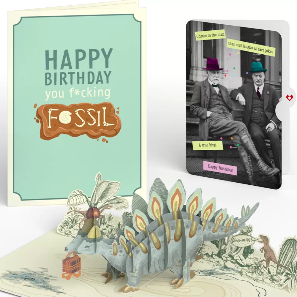 Lovepop Birthday | Happy Birthday You F*cking Fossil Pop-Up Card and Sentiment Set for Any Man