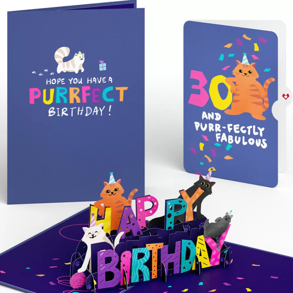 Lovepop Birthday | Happy 30th Birthday Cats Pop-Up Card and Sentiment Set