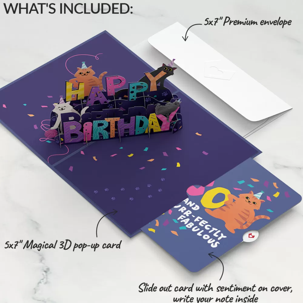 Lovepop Birthday | Happy 30th Birthday Cats Pop-Up Card and Sentiment Set