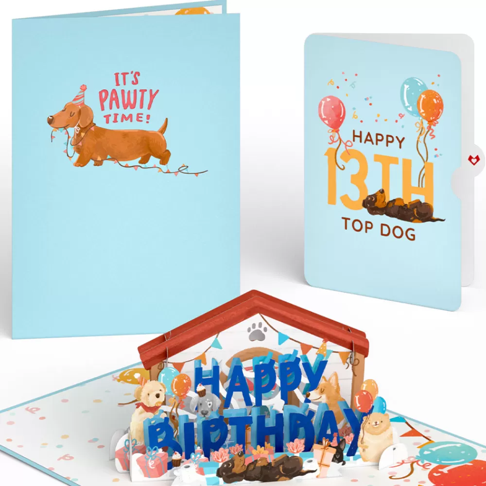 Lovepop Birthday | Happy 13th Birthday Dogs Pop-Up Card and Sentiment Set