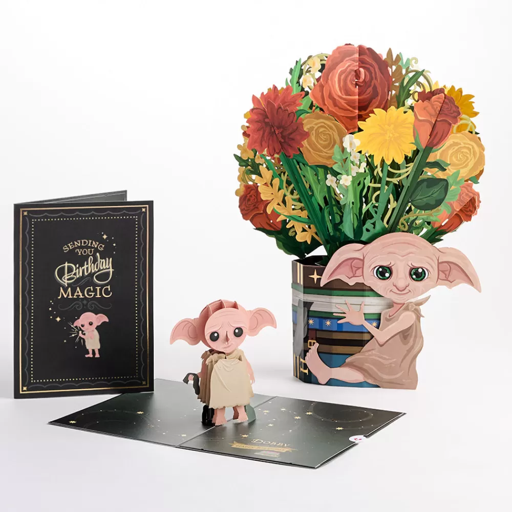 Lovepop Pop-Up Bouquets | Card & Gift Bundles | Harry Potter™ Dobby™ Birthday Pop-Up Card & Flower Buds Bouquet Bundle