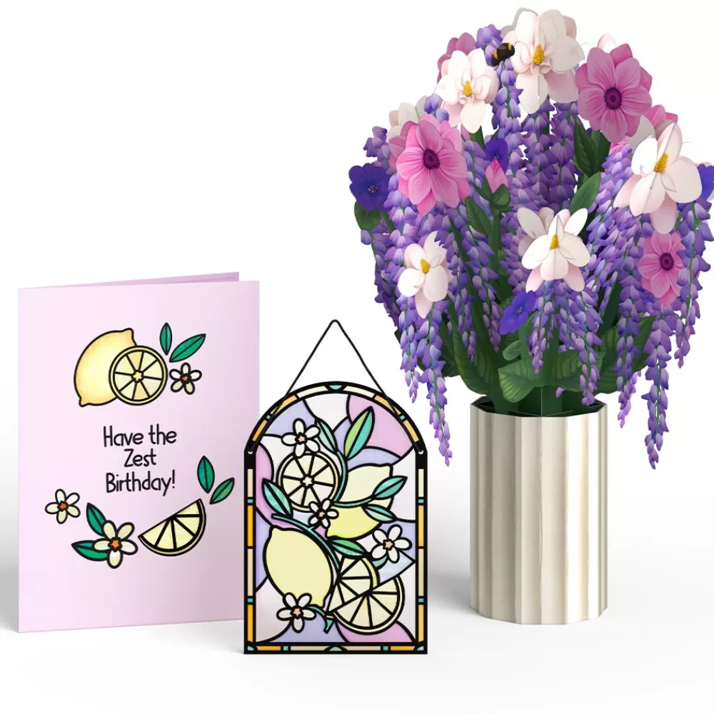 Lovepop Pop-Up Bouquets | Card & Gift Bundles | Have The Zest Birthday Suncatcher Card & Pop-Up Bouquet Bundle