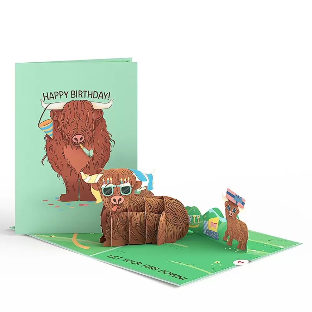 Lovepop Greeting Cards | Birthday | Highland Cow Birthday Pop-Up Card