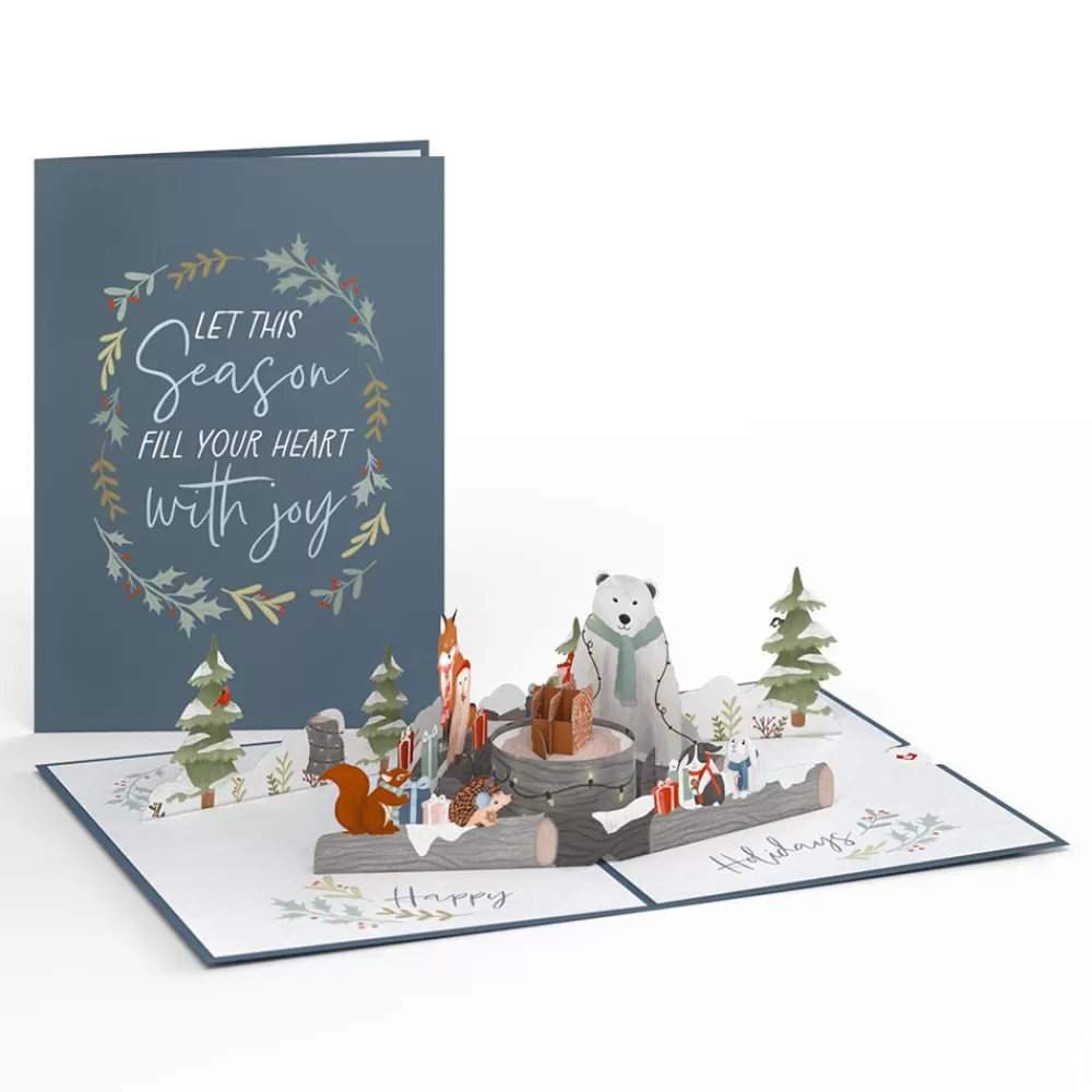 Lovepop Greeting Cards | Christmas 12/25 | Holiday Woodland Animals Pop-Up Card