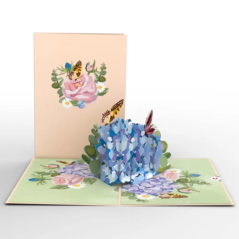 Lovepop Greeting Cards | Just Because | Hydrangea Butterflies Pop-Up Card