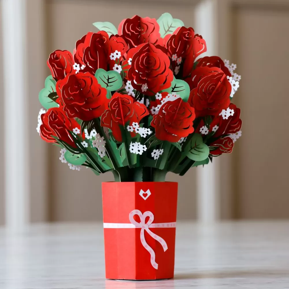 Lovepop Pop-Up Bouquets | Card & Gift Bundles | I Lava You Pop-Up Card & Red Rose Bouquet Bundle