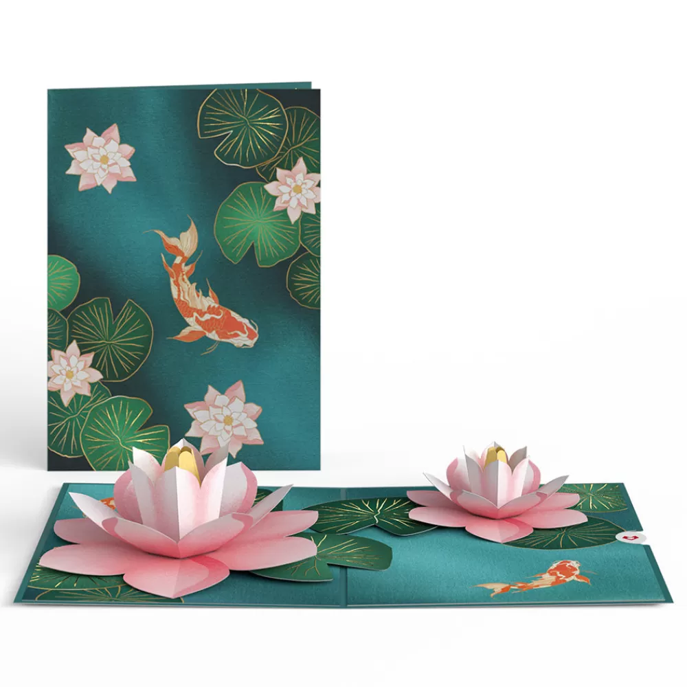 Lovepop Greeting Cards | Get Well | Koi Fish and Lotus Pond Pop-Up Card