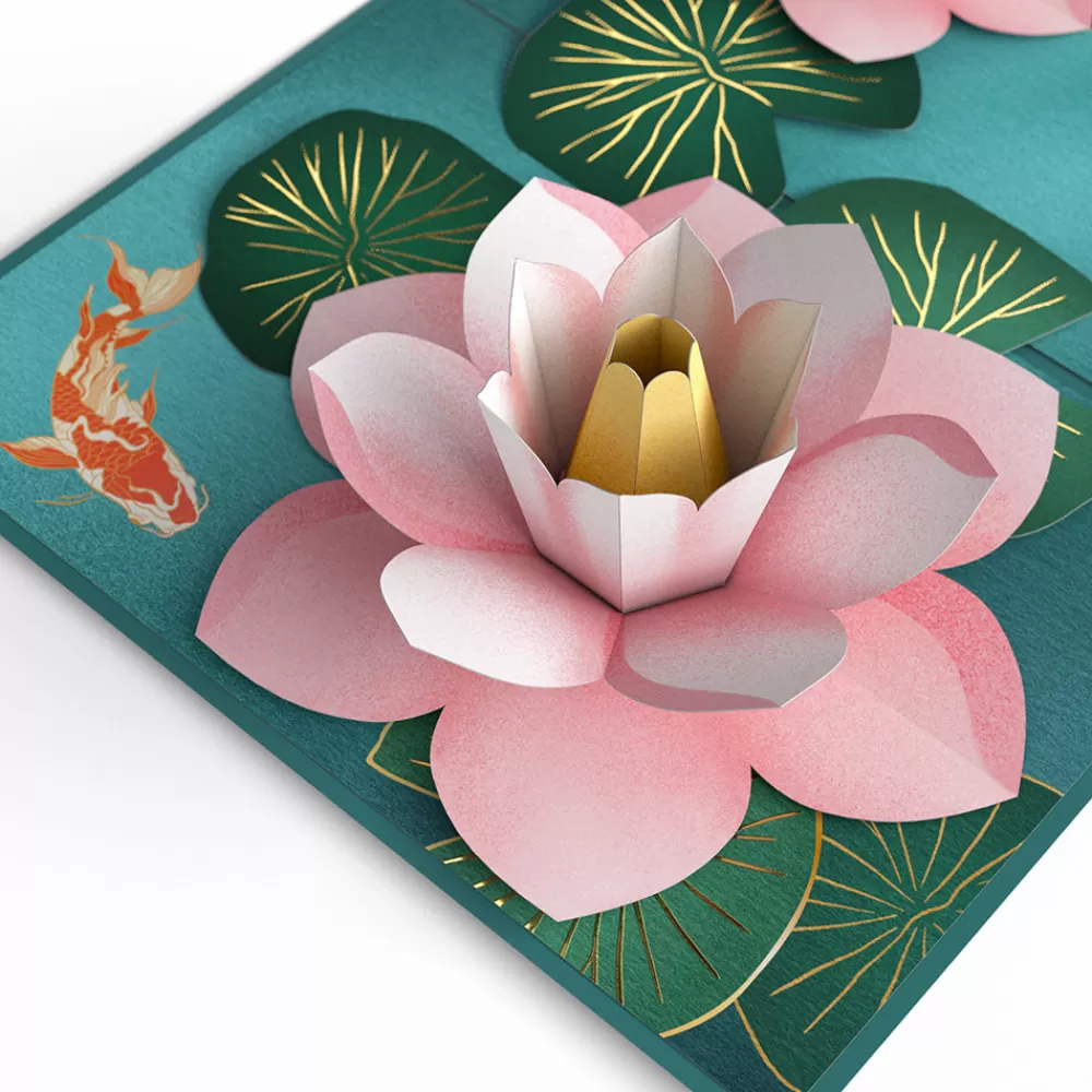 Lovepop Greeting Cards | Get Well | Koi Fish and Lotus Pond Pop-Up Card