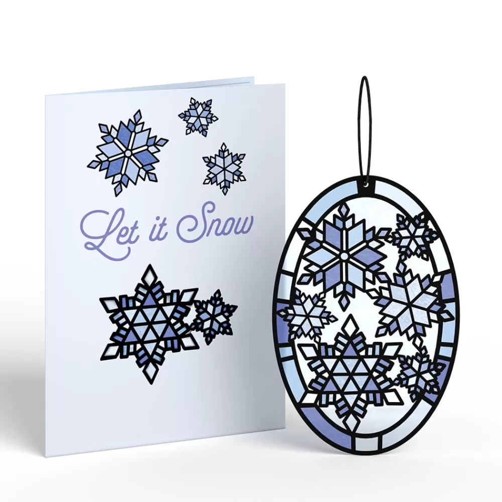 Lovepop Suncatcher Cards | Decor | Let It Snow Snowflakes Suncatcher Card