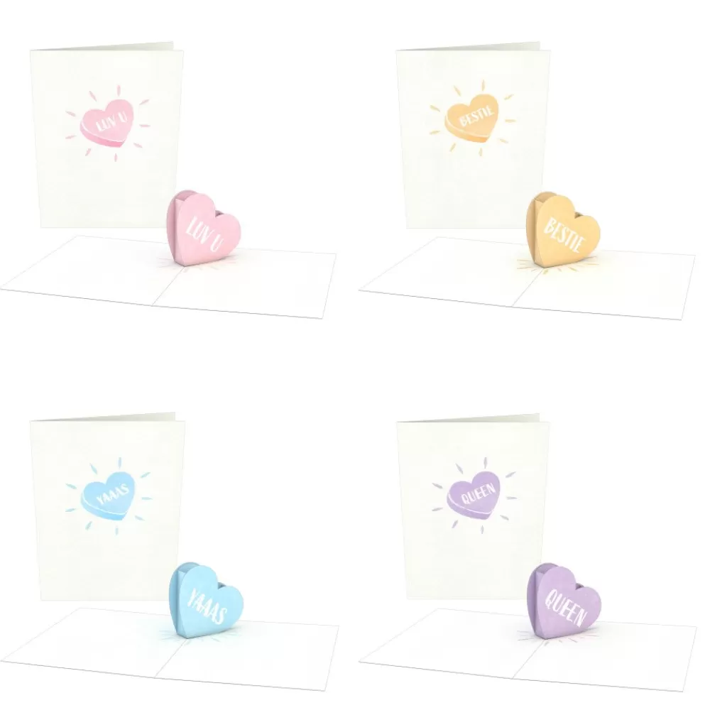 Lovepop Notecards | Valentine'S Day 2/14 | Love Hearts Notecards (Assorted 4-Pack)