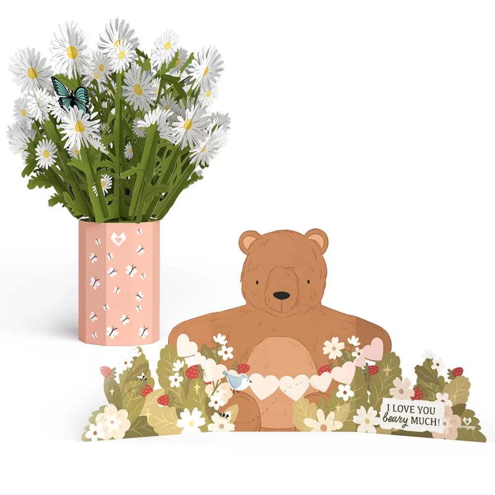 Lovepop Pop-Up Bouquets | Card & Gift Bundles | Love You Beary Much Mother’s Day Daisy Bundle