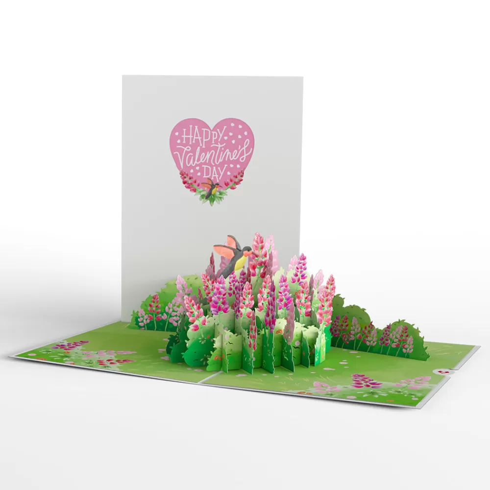 Lovepop Greeting Cards | Valentine'S Day 2/14 | Lupine Hummingbird Valentine's Day Pop-Up Card