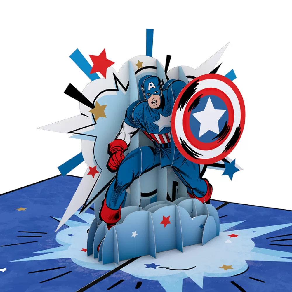 Lovepop Greeting Cards | Birthday | Marvel's Avengers Captain America Birthday Pop-Up Card