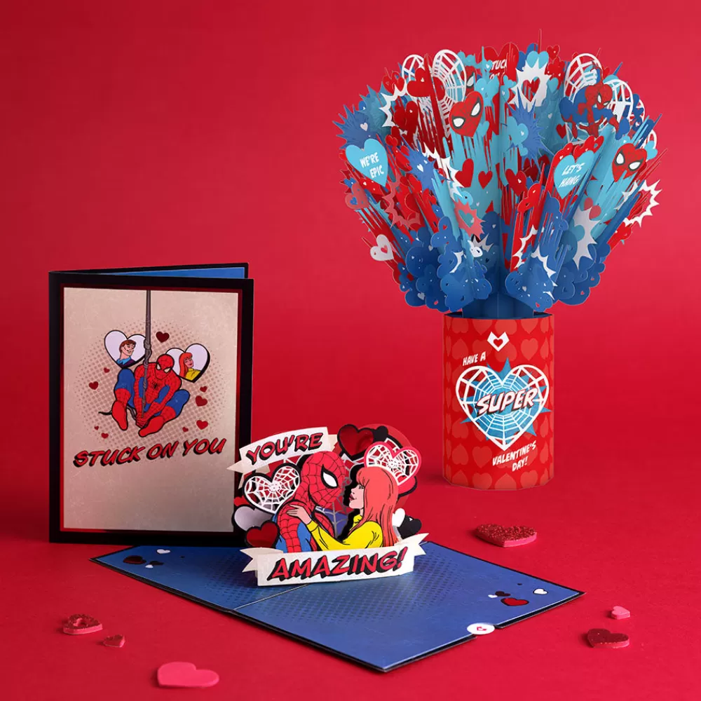 Lovepop Pop-Up Bouquets | Card & Gift Bundles | Marvel's Spider-Man Stuck on You Valentine Bundle