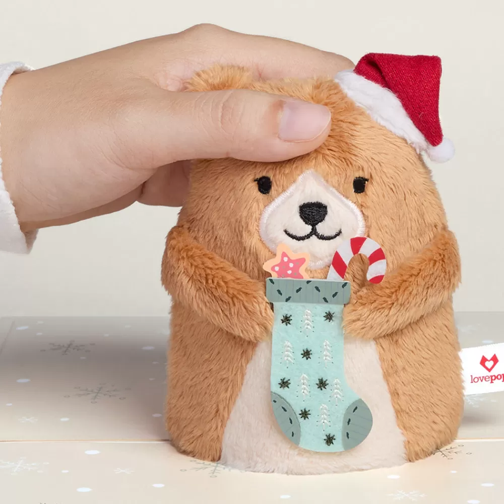 Lovepop Plushpop | Christmas 12/25 | Merry Christmas' Holiday Bear Plushpop Card