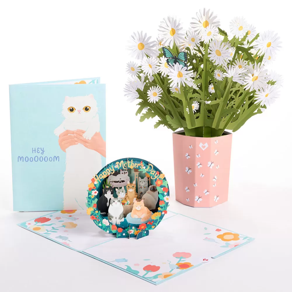 Lovepop Pop-Up Bouquets | Card & Gift Bundles | Mother's Day Cat Mom Pop-Up Card & Bouquet Bundle