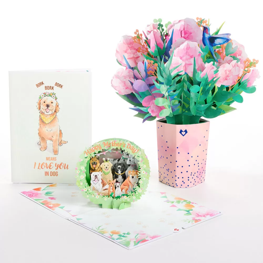 Lovepop Pop-Up Bouquets | Card & Gift Bundles | Mother's Day Dog Mom Pop-Up Card & Bouquet Bundle