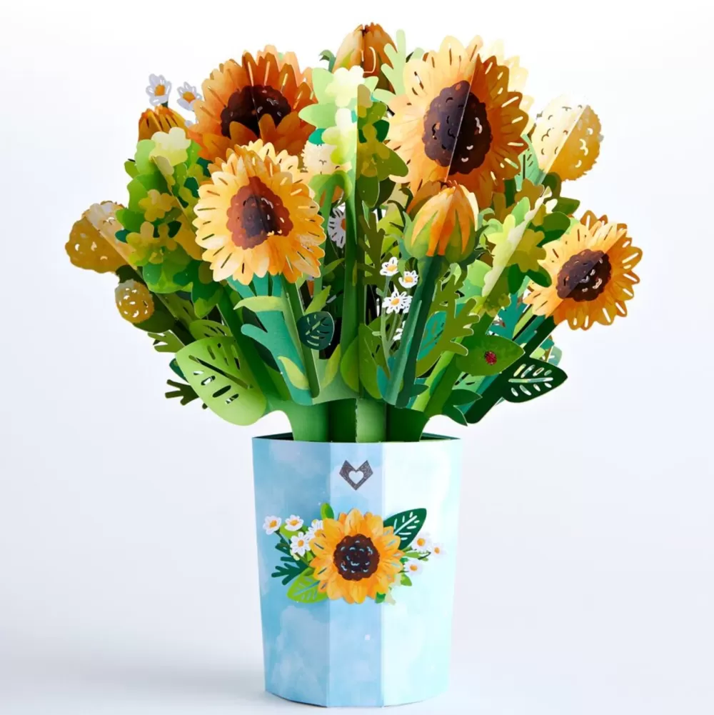 Lovepop Pop-Up Bouquets | Card & Gift Bundles | Mother’s Day Hummingbird Sunflower Bundle