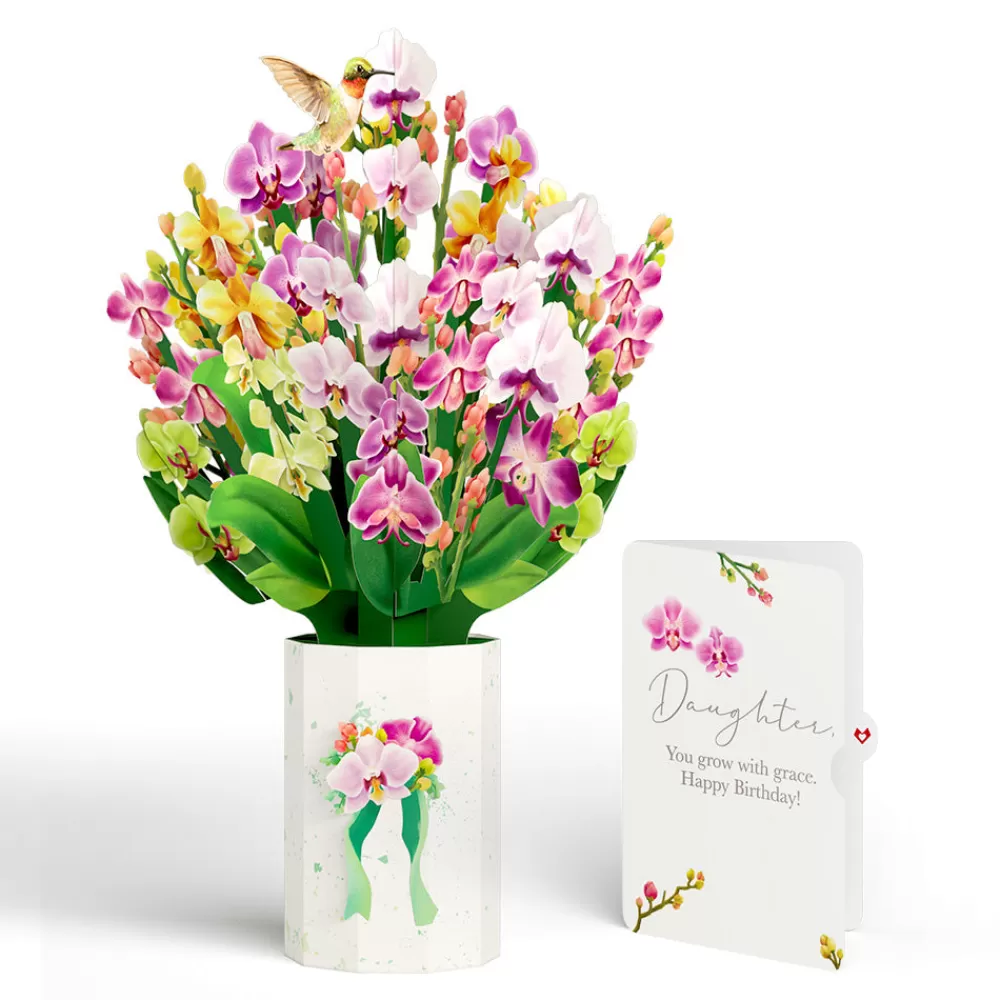 Lovepop Pop-Up Bouquets | Birthday | Orchid Birthday Bouquet and Sentiment Set for Daughter