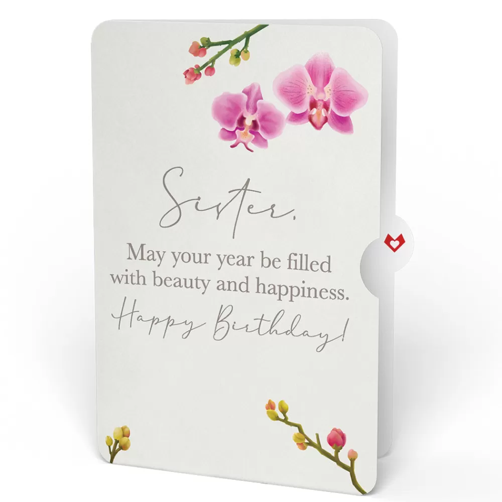 Lovepop Pop-Up Bouquets | Orchid Birthday Bouquet and Sentiment Set for Sister