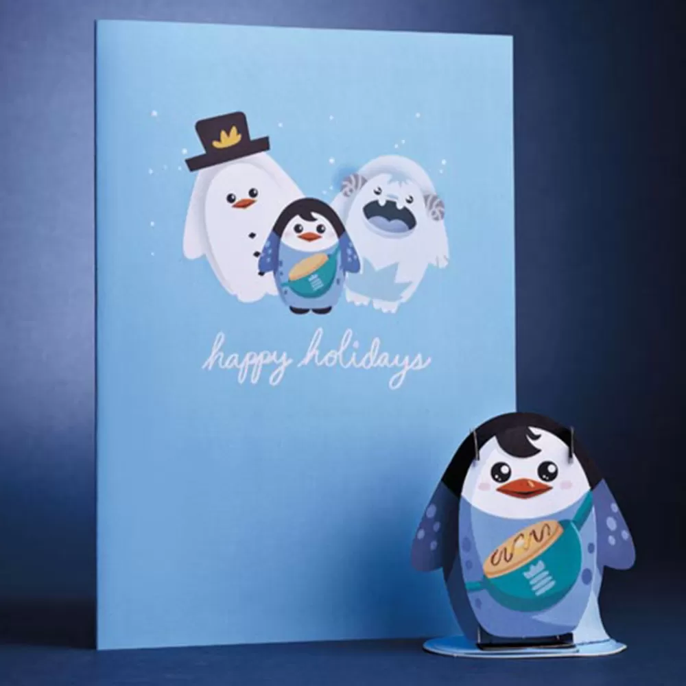 Lovepop Christmas 12/25 | Kids | Pancake the Penguin Card with Pop-Up Gift