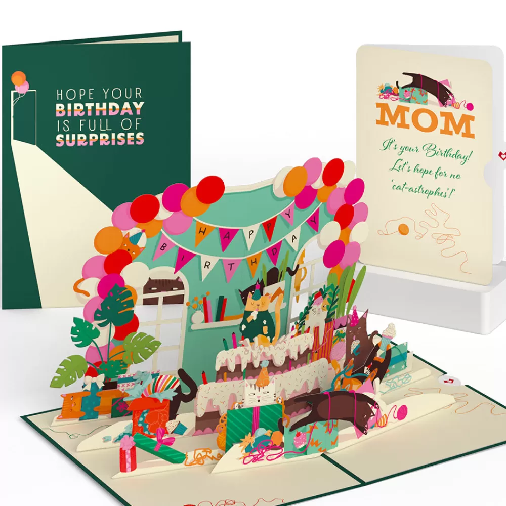 Lovepop Birthday | Mom | Party Cats Birthday Pop-Up Card and Sentiment Set for Mom
