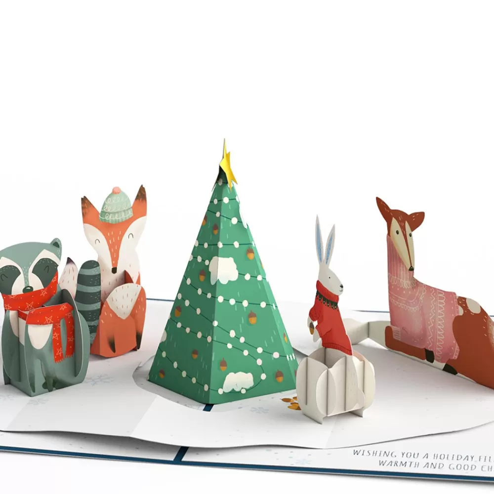 Lovepop Greeting Cards | Christmas 12/25 | Peace & Joy Woodland Gathering Pop-Up Card