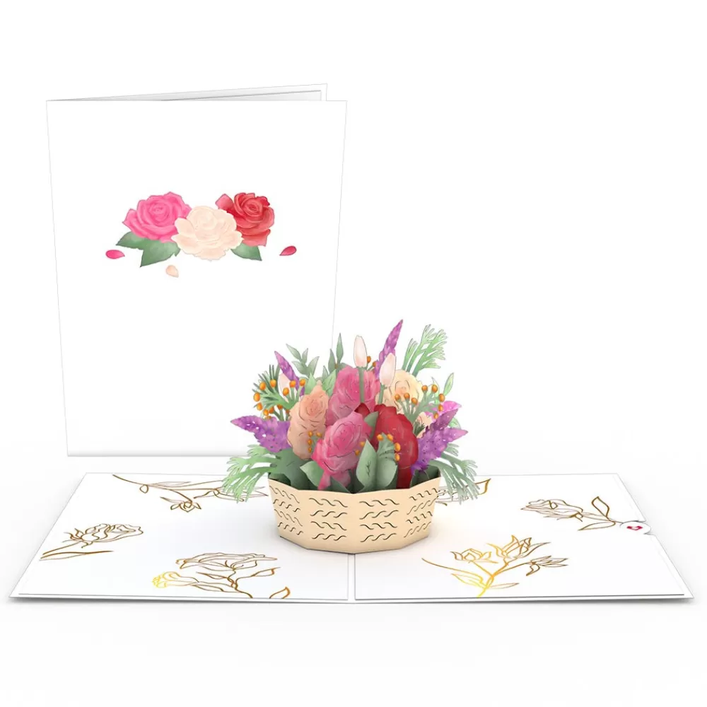 Lovepop Greeting Cards | Birthday | Pink Rose Basket Pop-Up Card