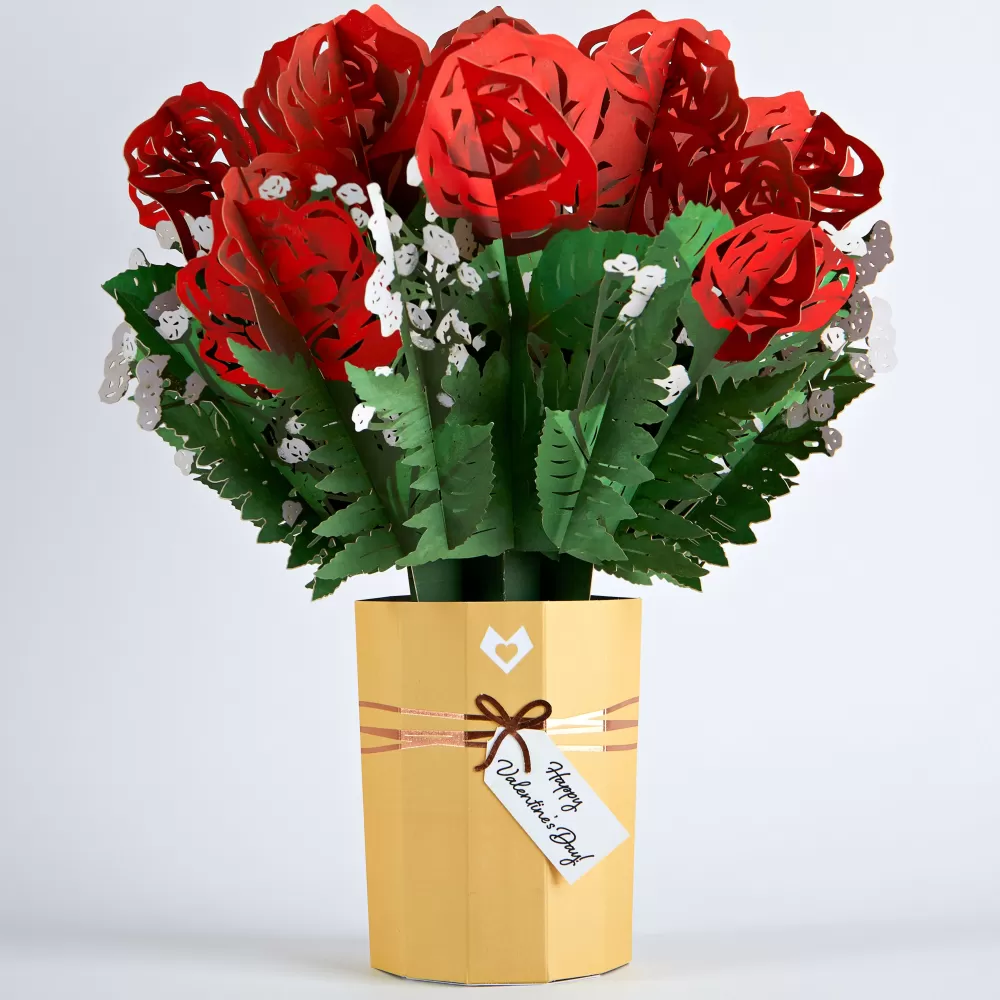 Lovepop Pop-Up Bouquets | Card & Gift Bundles | Pizza and Roses Valentine Bundle