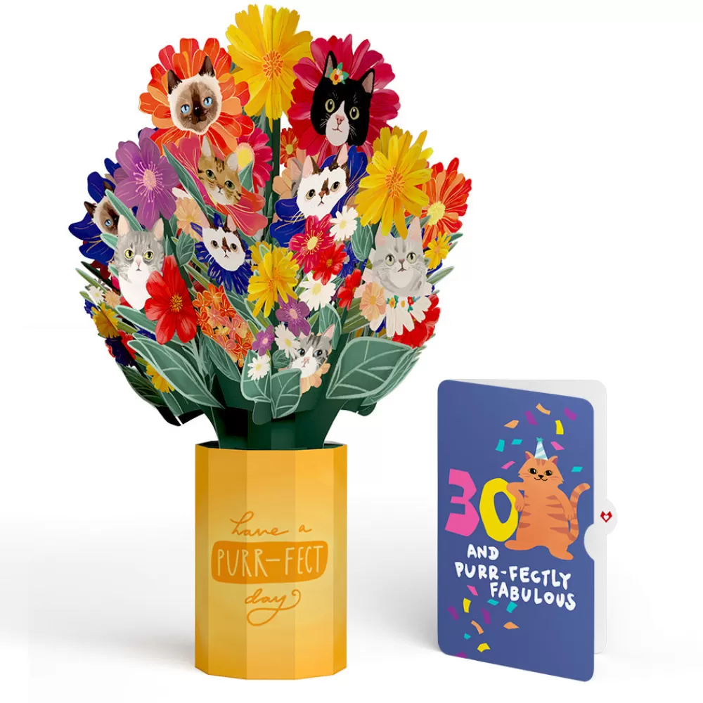 Lovepop Pop-Up Bouquets | Purr-fect Cat 30th Birthday Bouquet and Sentiment Set