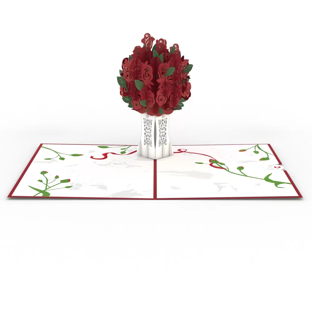 Lovepop Greeting Cards | Anniversary | Red Rose Arrangement Pop-Up Card