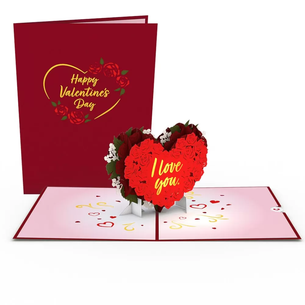 Lovepop Greeting Cards | Valentine'S Day 2/14 | Red Rose Heart Pop-Up Card