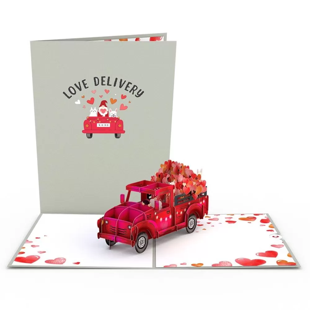 Lovepop Pop-Up Bouquets | Card & Gift Bundles | Red Rose Love Delivery Truck Bundle