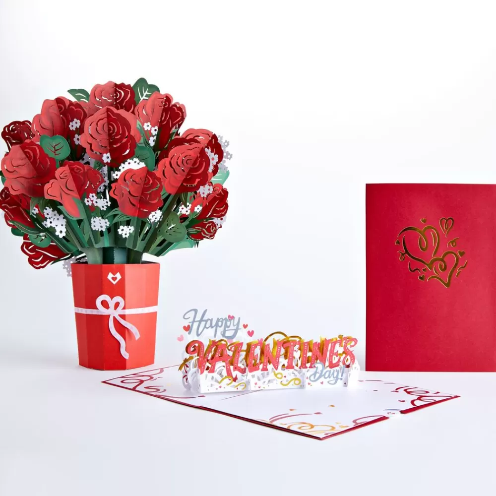 Lovepop Pop-Up Bouquets | Card & Gift Bundles | Red Rose Valentine’s Day Bundle