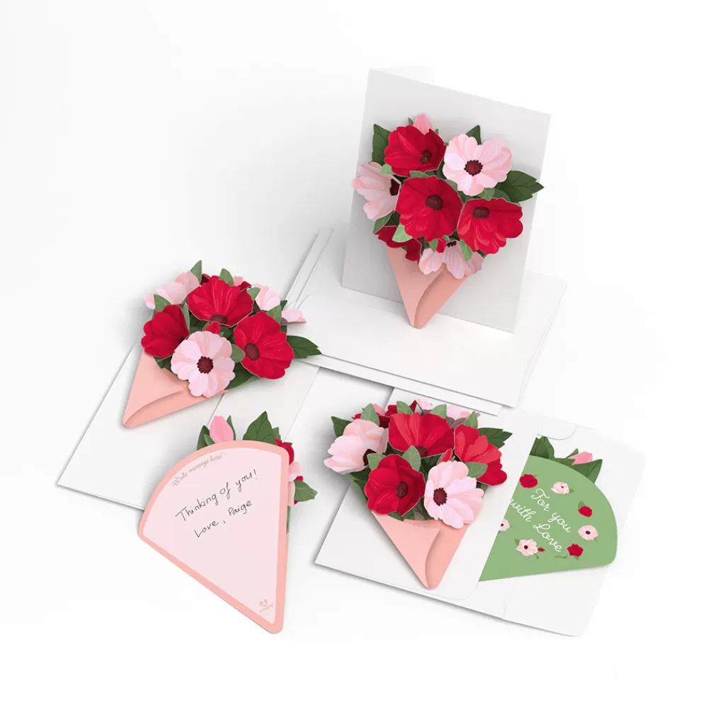 Lovepop Notecards | Just Because | Rosy Ruby Little Blooms (Notecard 5-Pack)