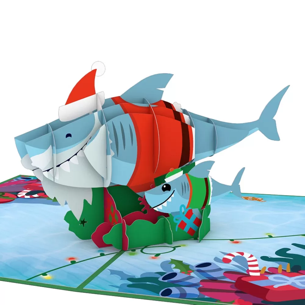 Lovepop Greeting Cards | Christmas 12/25 | Santa Shark Pop-Up Card