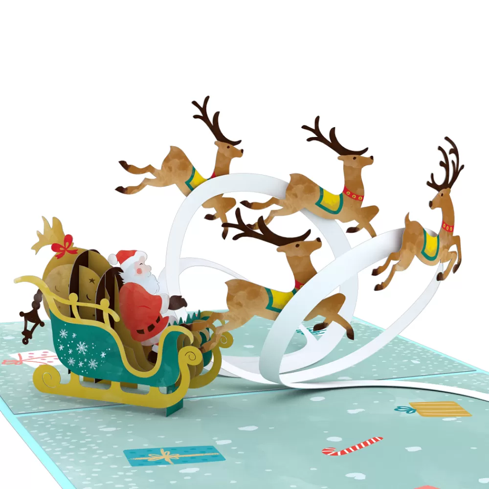 Lovepop Greeting Cards | Christmas 12/25 | Santa Sleigh Pop-Up Card