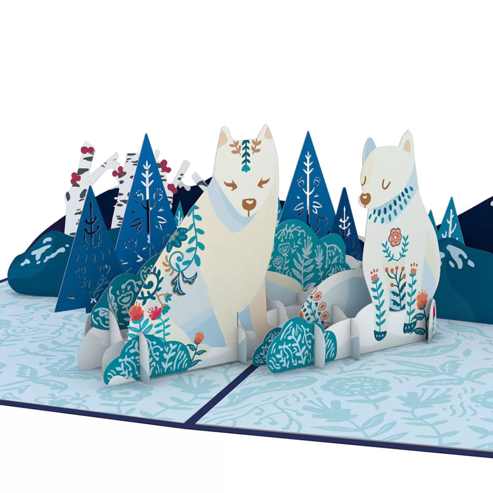 Lovepop Greeting Cards | Christmas 12/25 | Scandinavian Style Holiday Foxes Pop-Up Card