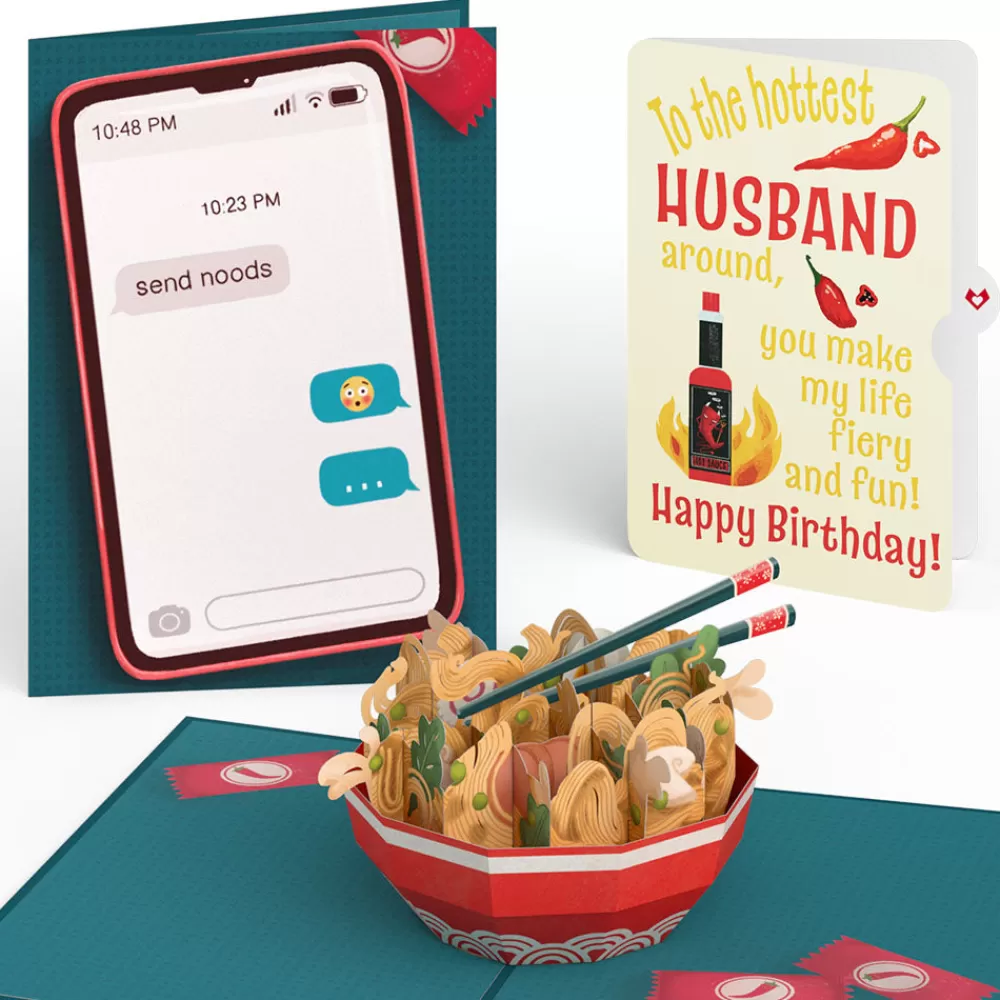 Lovepop Birthday | Him | Send Noods Spicy Birthday Pop-Up Card and Sentiment Set for Husband
