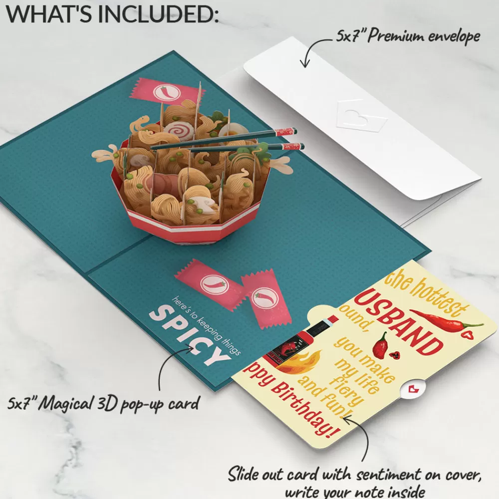 Lovepop Birthday | Him | Send Noods Spicy Birthday Pop-Up Card and Sentiment Set for Husband