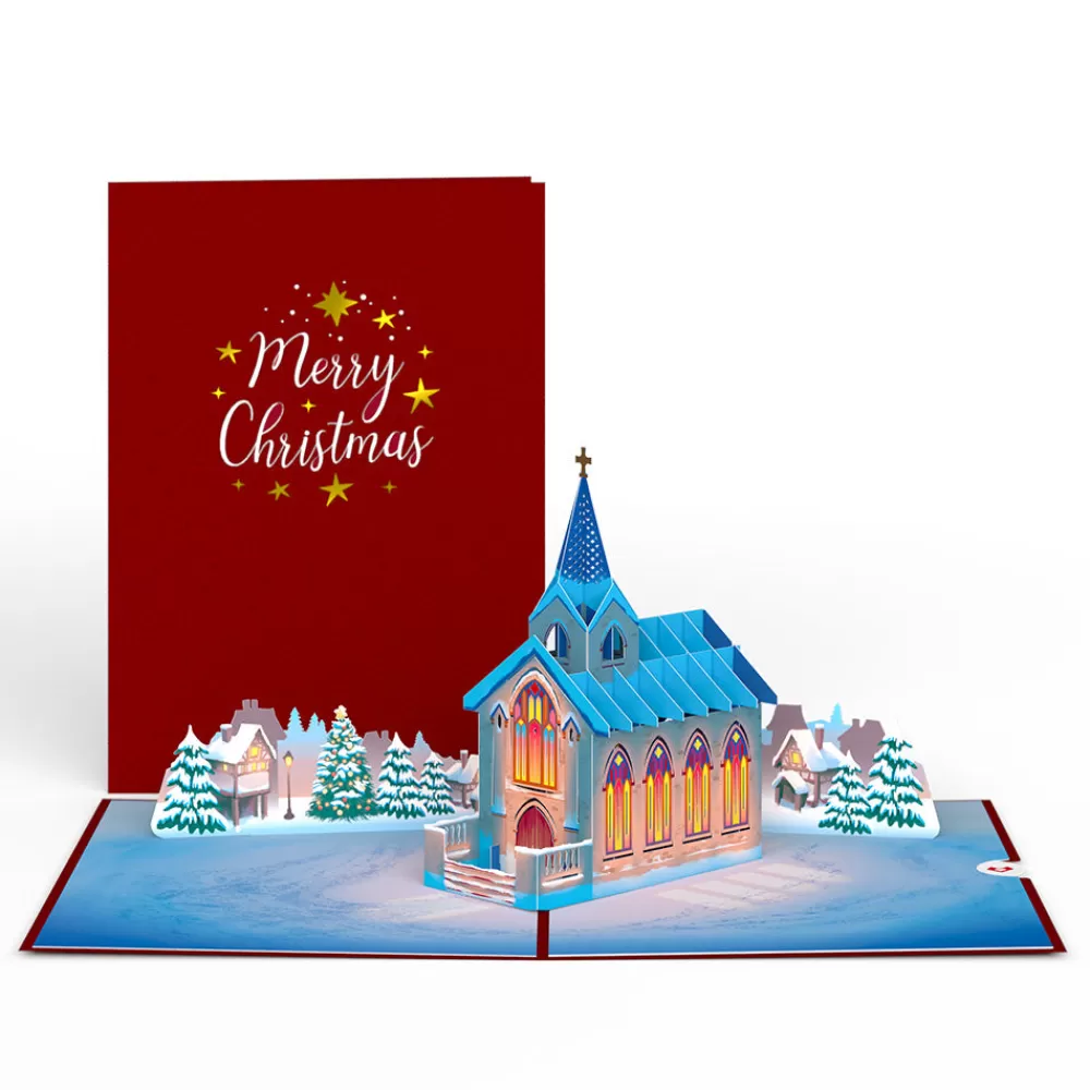 Lovepop Greeting Cards | Religious | Stained Glass Christmas Chapel Pop-Up Card