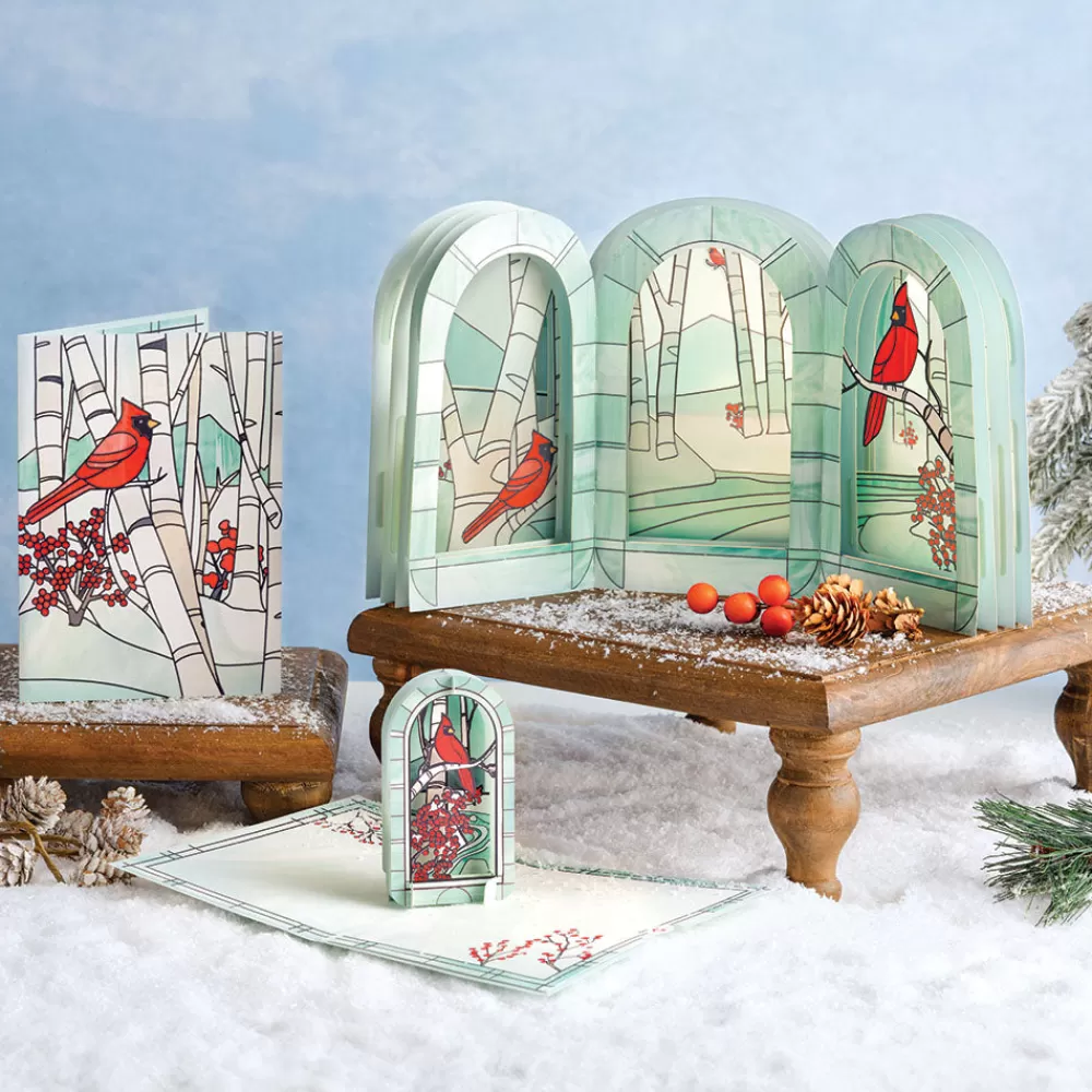 Lovepop Card & Gift Bundles | Decor | Stained Glass Winter Cardinal Bundle