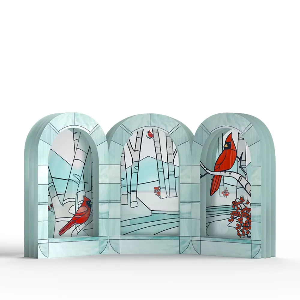 Lovepop Card & Gift Bundles | Decor | Stained Glass Winter Cardinal Bundle