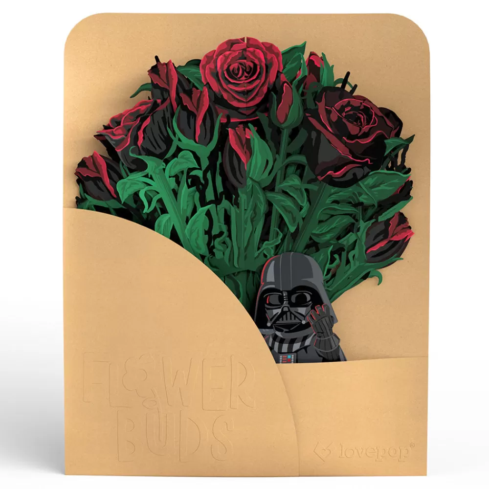 Lovepop Pop-Up Bouquets | Card & Gift Bundles | Star Wars™ Darth Vader™ Take My Breath Away Pop-Up Card & Flower Buds Bouquet Bundle
