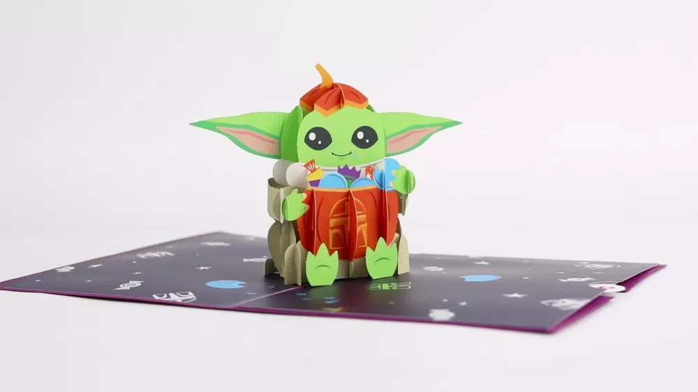 Lovepop Halloween 10/31 | Star Wars | Star Wars™ The Mandalorian™ Grogu™ No Tricks All Treats Pop-Up Card