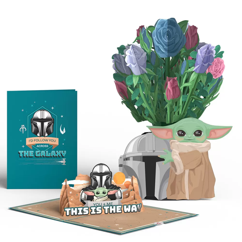 Lovepop Pop-Up Bouquets | Card & Gift Bundles | Star Wars™ The Mandalorian Grogu™ This Is the Way Pop-Up Card & Flower Buds Bouquet Bundle